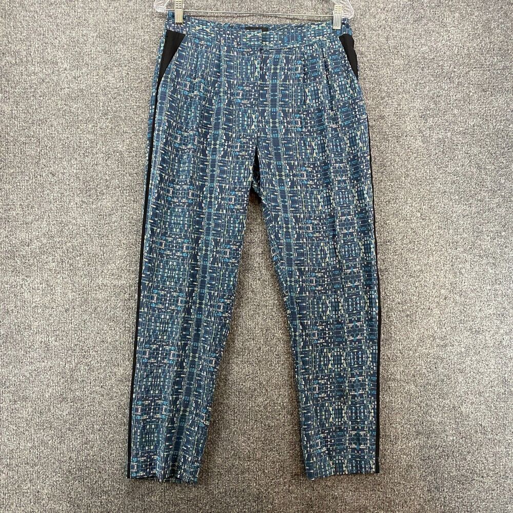 Barneys New York Dress Pants Womens 10 Silk Blue Tapered Ladies Retro Hippie 70s